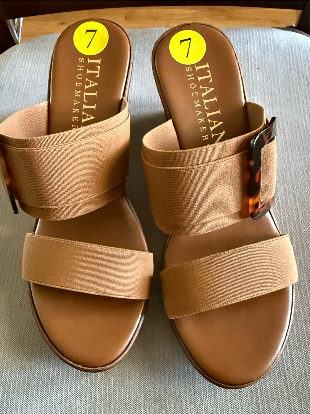 Italian Shoemakers Brown/Tortoiseshell Buckle Slide Mules - Women
